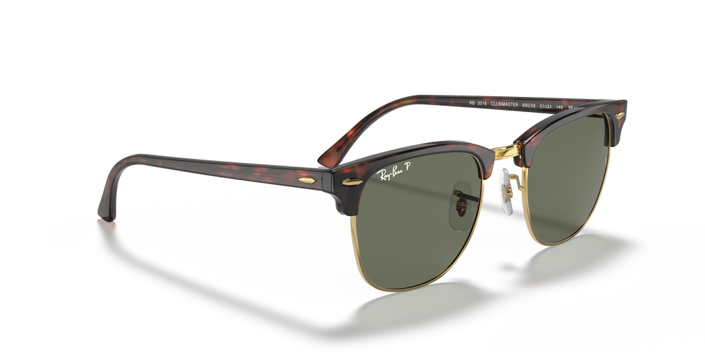 Ray-Ban® CLUBMASTER RED HAVANA G-15 GRE in Tortoise On Gold
