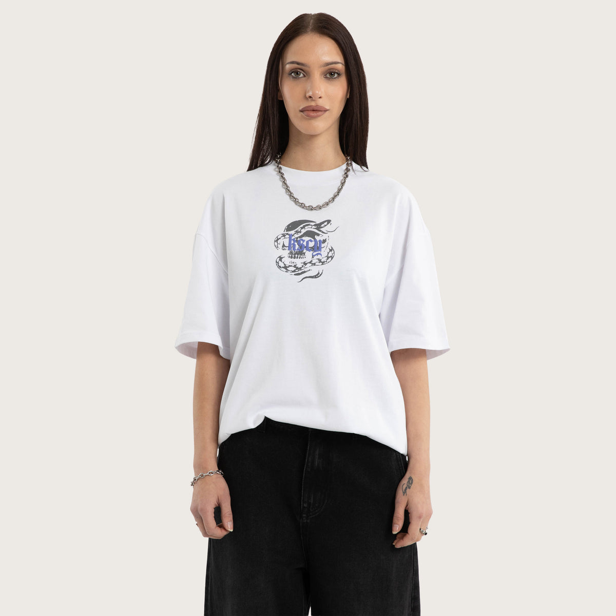 Kiss Chacey Anaconda Street Tee in Optical White