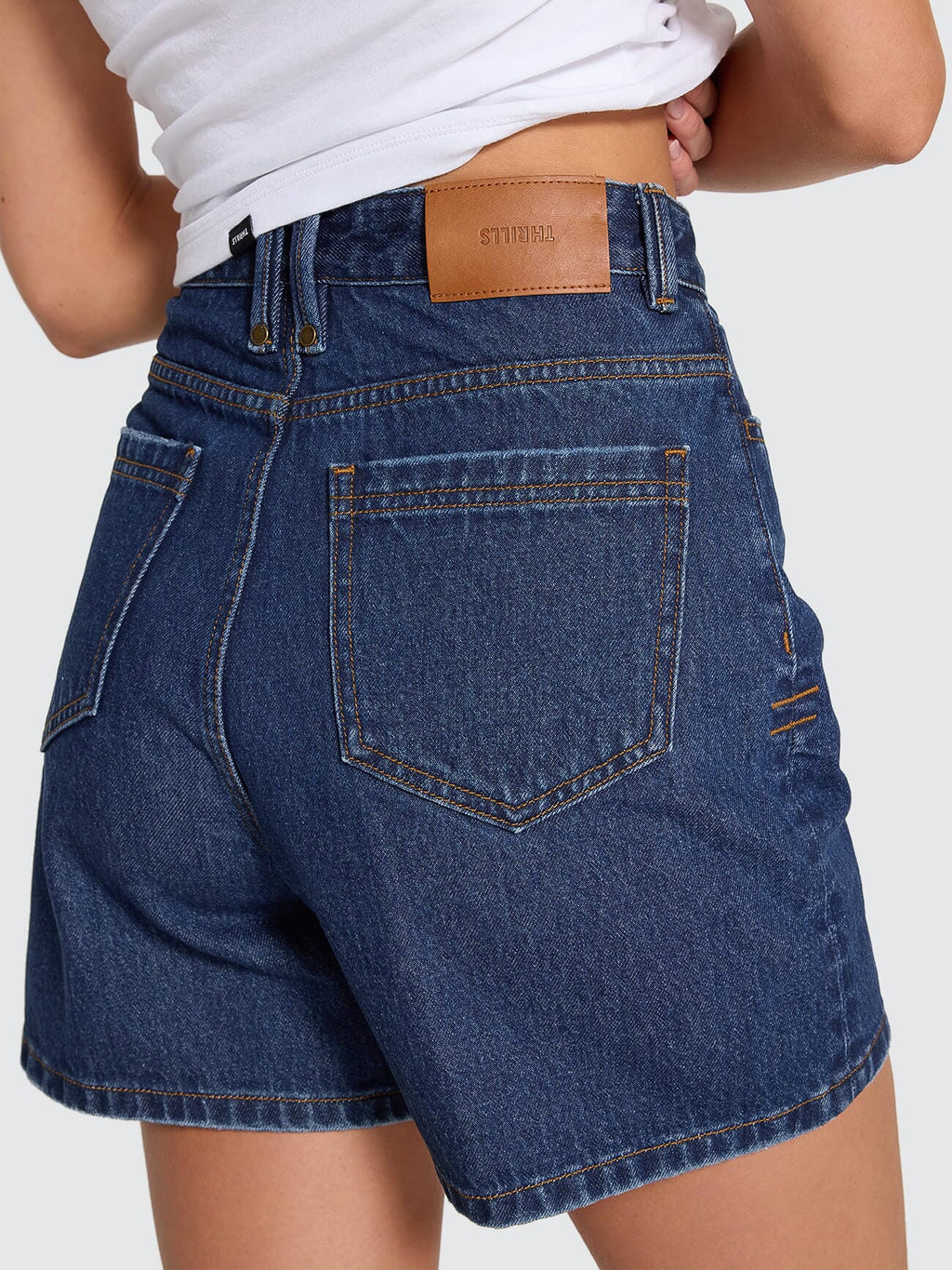 Thrills Co Koko High Rise Short - Rinsed Ink in Rinsed Ink