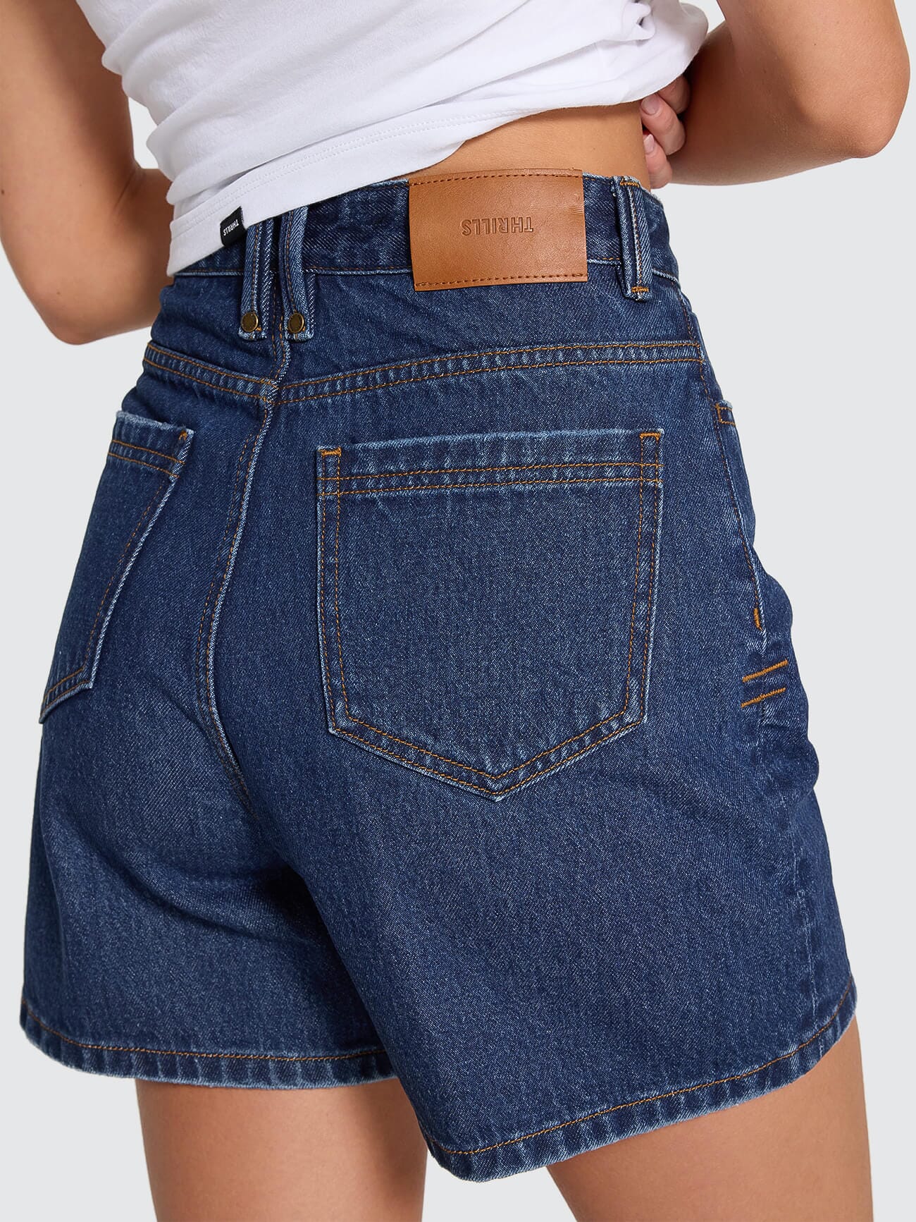 Thrills Co Koko High Rise Short - Rinsed Ink in Rinsed Ink