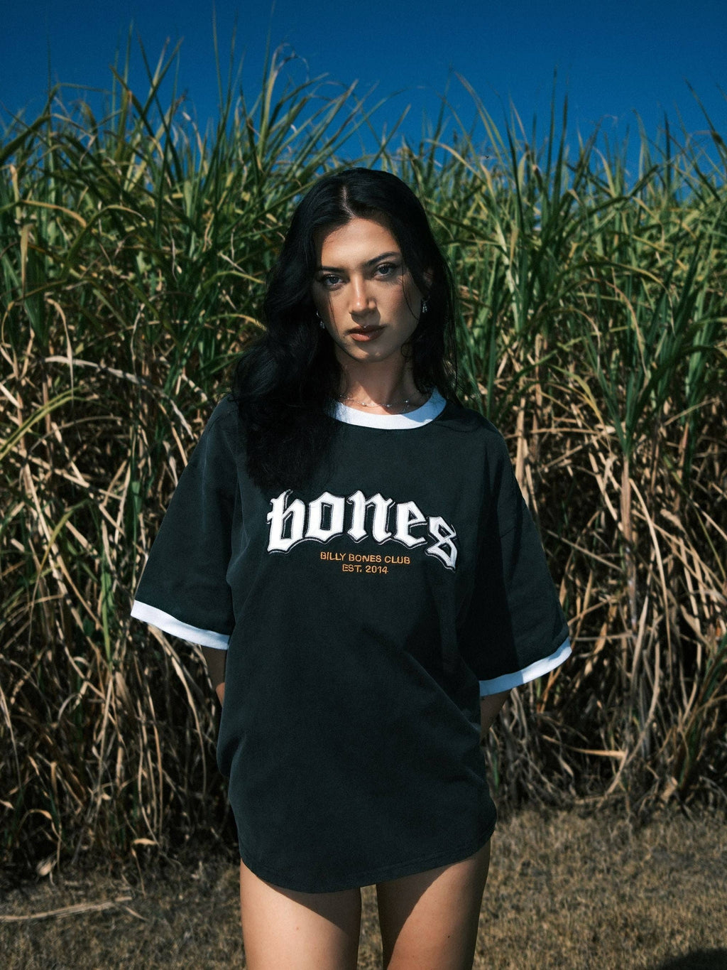 Billy Bones Club Bones Classic Ringer Tee - Vintage Black/ White in Single
