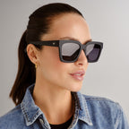 Le Specs WEEKEND RIOT MATTE BLACK in SMOKE MONO POLARIZED