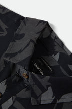 Brixton Charter Print S/S Wvn in BLACK/TROOPER/FUTURE GREY PALM