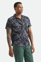 Brixton Charter Print S/S Wvn in BLACK/TROOPER/FUTURE GREY PALM