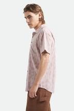 Brixton Charter Print S/S Wvn in DARK PINK/SILVER CRACKLE PAINT