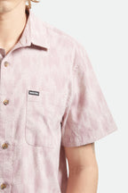 Brixton Charter Print S/S Wvn in DARK PINK/SILVER CRACKLE PAINT