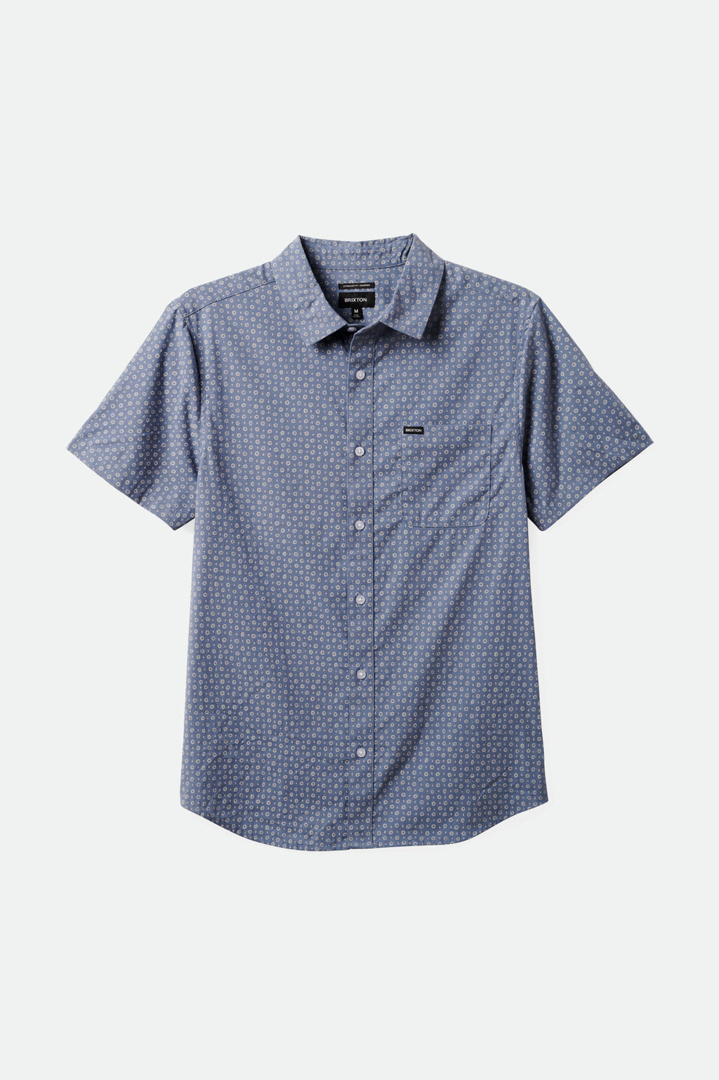 Brixton Charter Print S/S Wvn in FLINT STONE BLUE MICRO