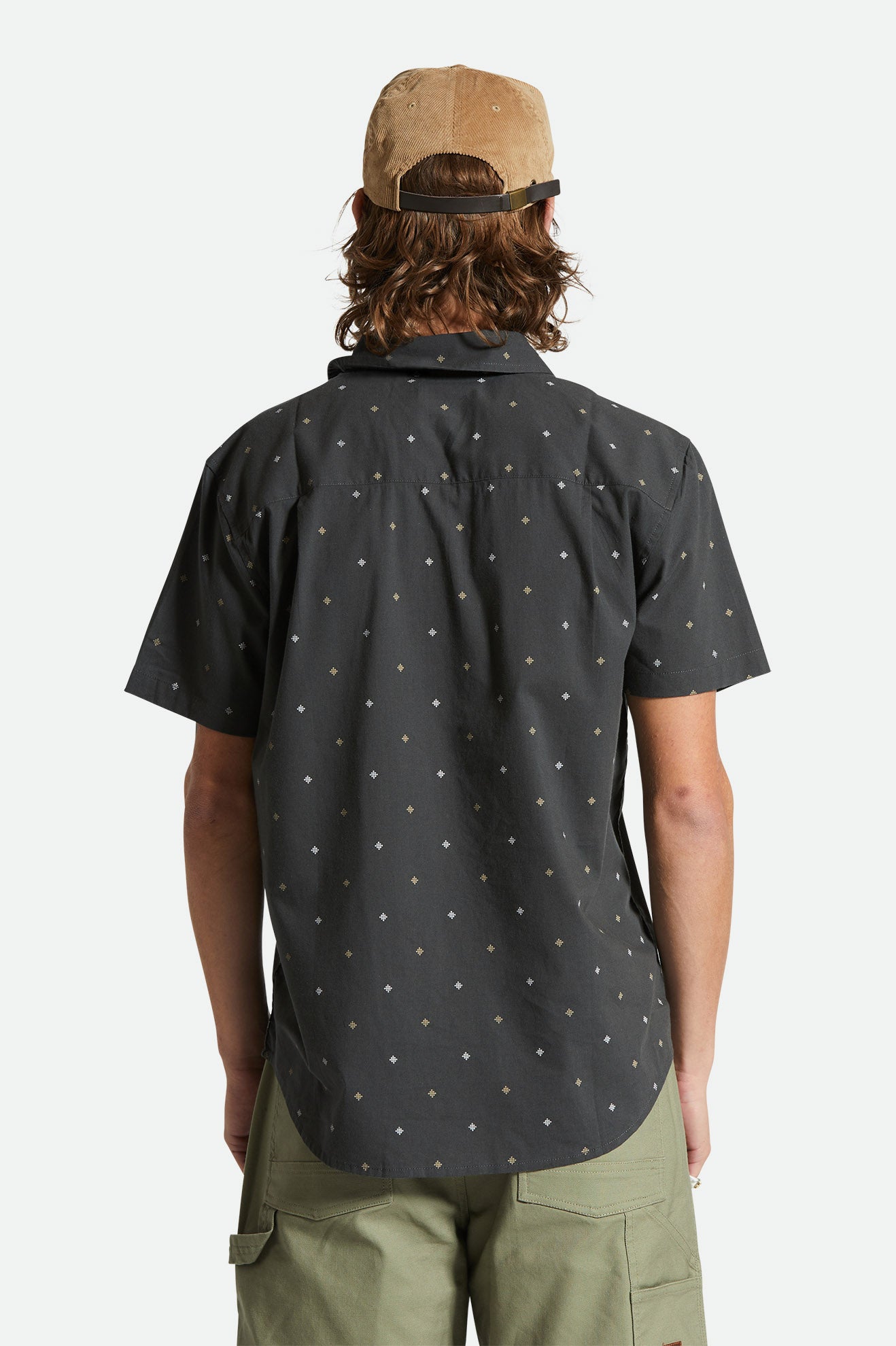 Brixton Charter Print S/S Wvn in WASHED BLACK PYRAMID