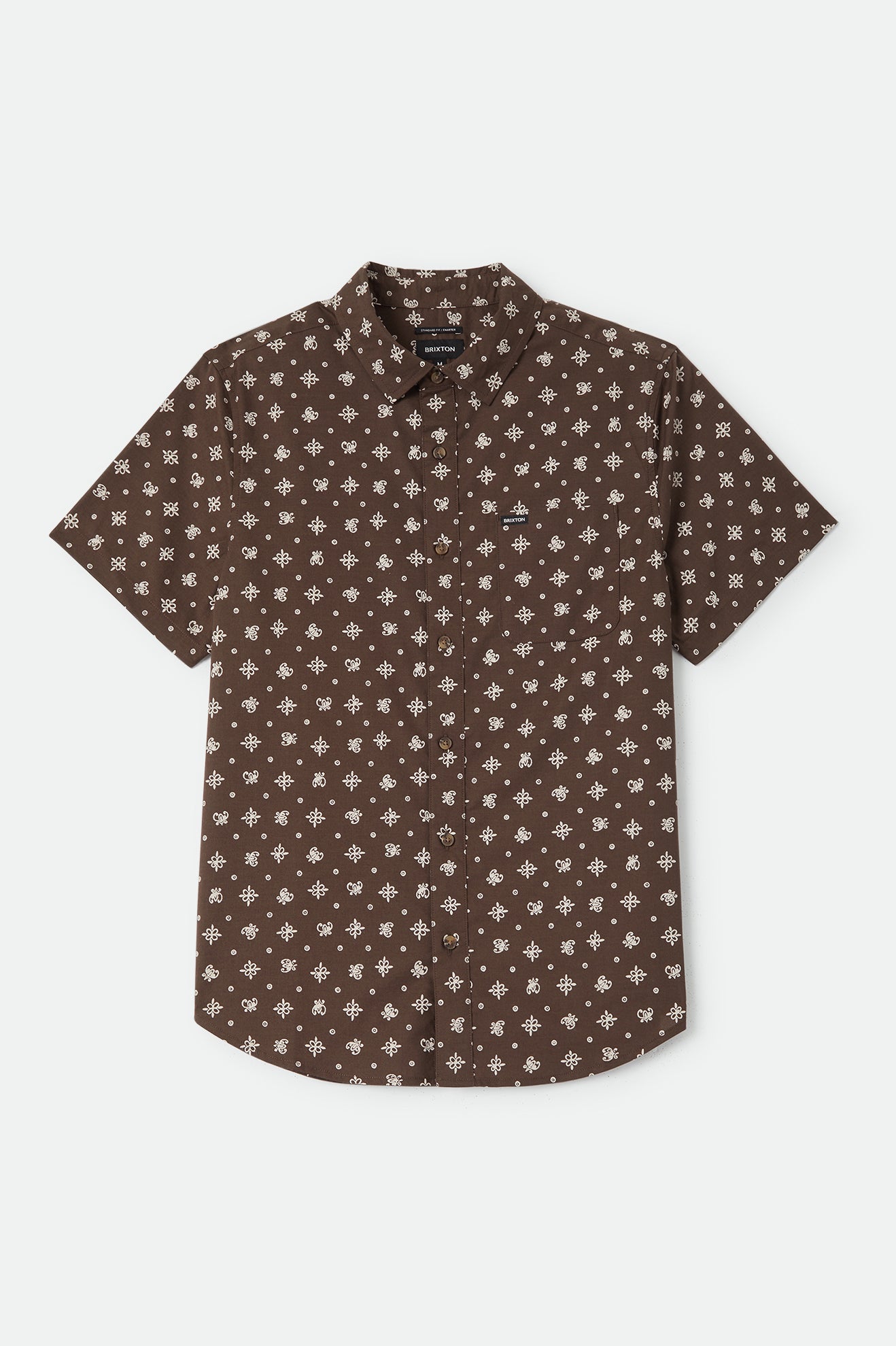 Brixton Charter Print S/S Wvn in WALNUT BROWN BANDANA
