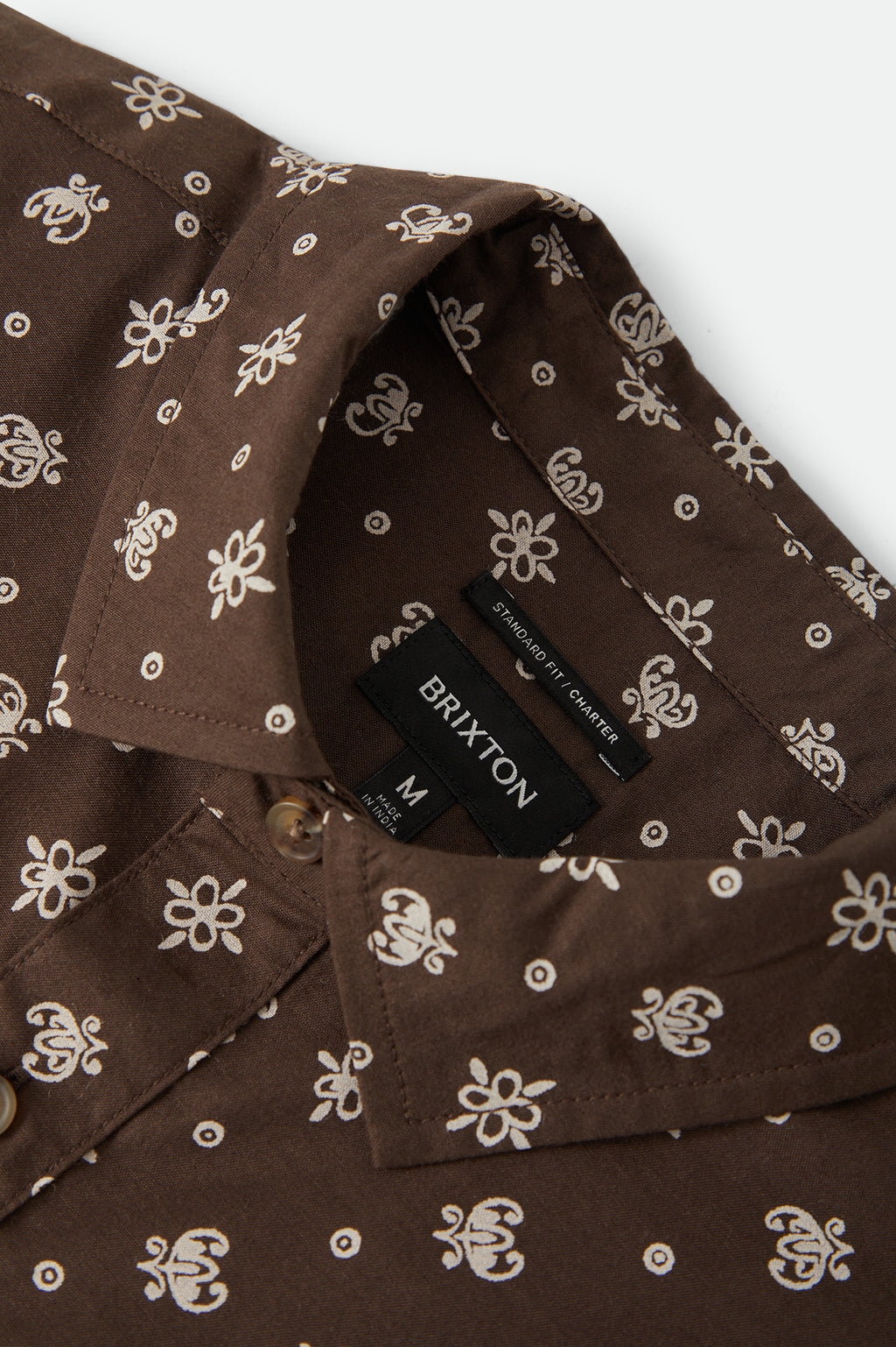 Brixton Charter Print S/S Wvn in WALNUT BROWN BANDANA