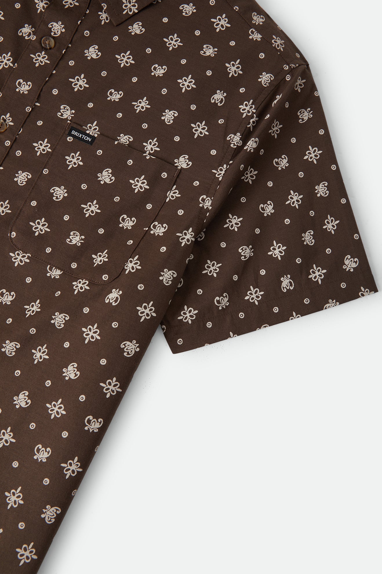 Brixton Charter Print S/S Wvn in WALNUT BROWN BANDANA