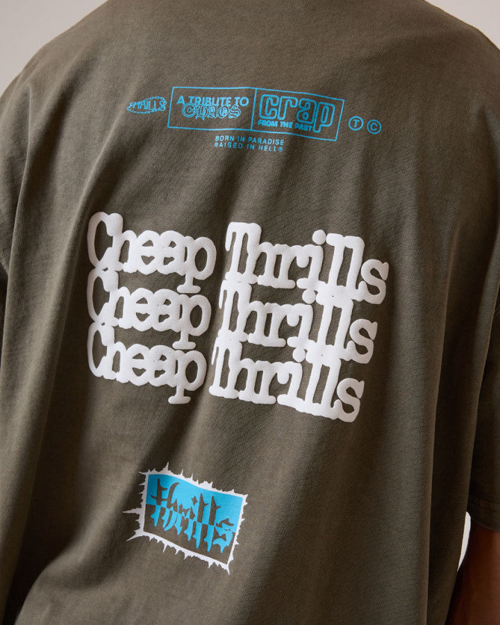 Thrills Cheap Thrills Box Fit Oversize Tee - Tarmac in Tarmac