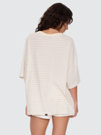 Thrills Co Coastal Slouch Tee - Placid Blue Stripe in Placid Blue Stripe