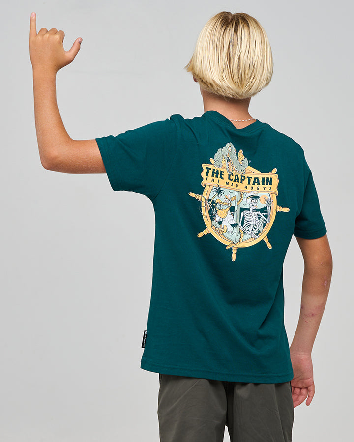 The Mad Hueys Croc Captain | Youth Ss Tee - Atlantic in ATLANTIC