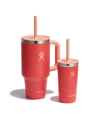 Hydro Flask 32 Oz Wide Mouth Bundle in Bright Side Pink