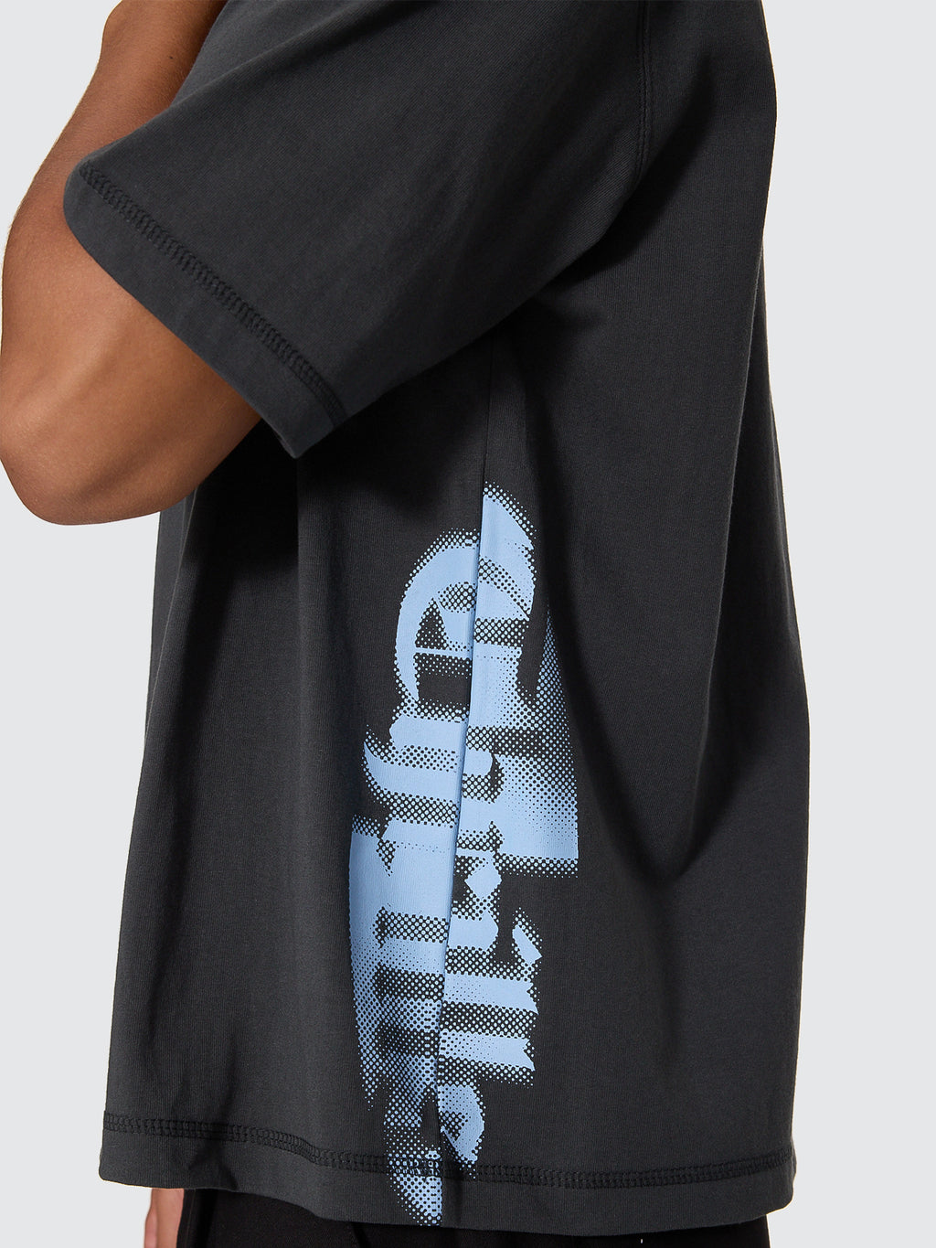 Thrills Co Stars Aligned Oversize Box Crop Tee - Carbon in Carbon