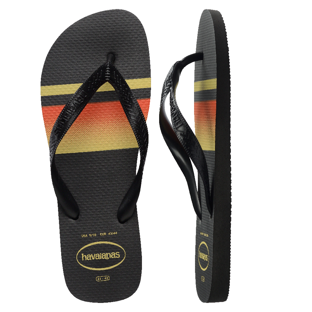 Havaianas Top Basic Black/Black/Yellow in Black/Yellow