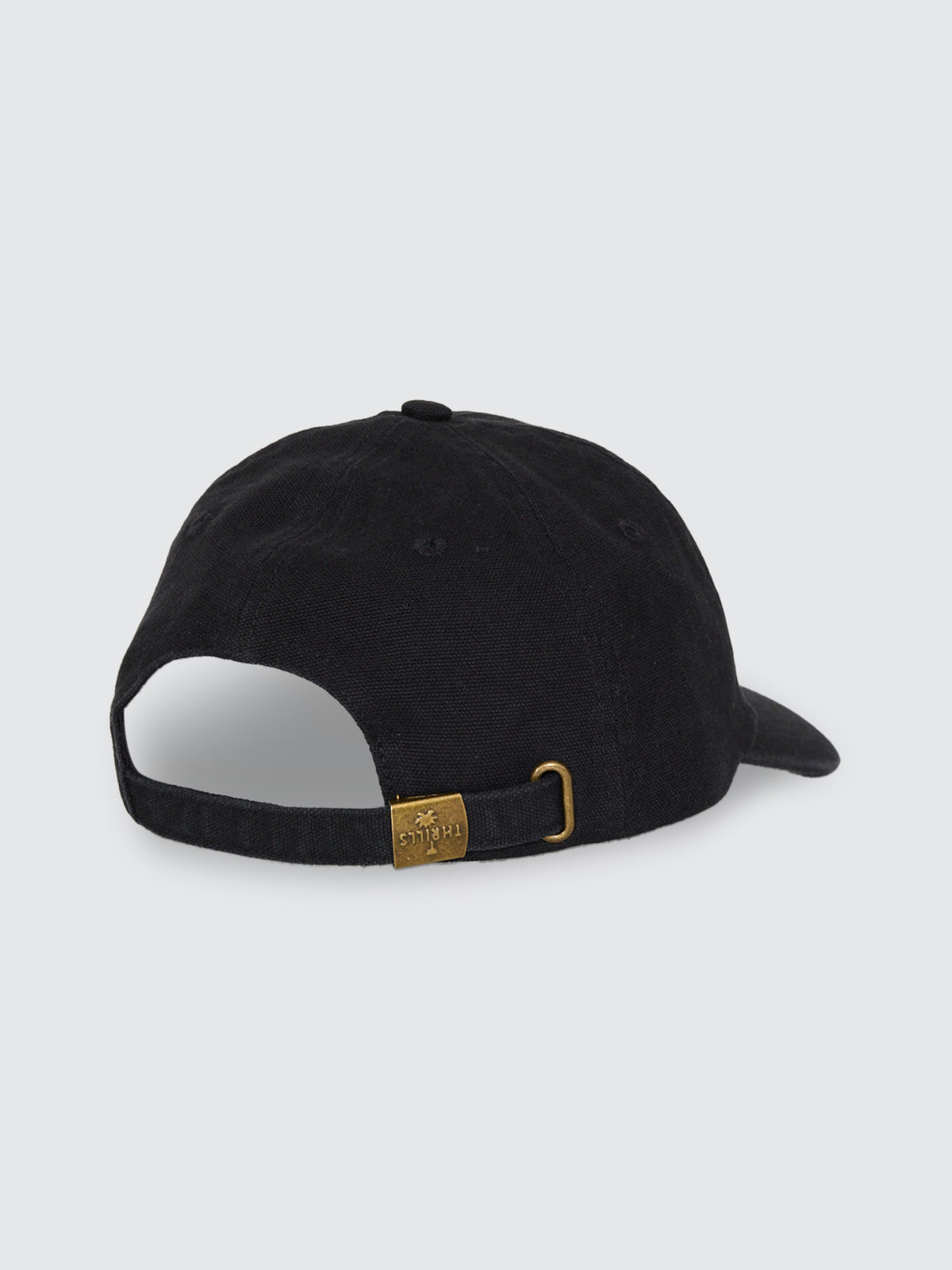 Thrills Co Minimal Thrills 6 Panel Cap - Washed Black in Washed Black