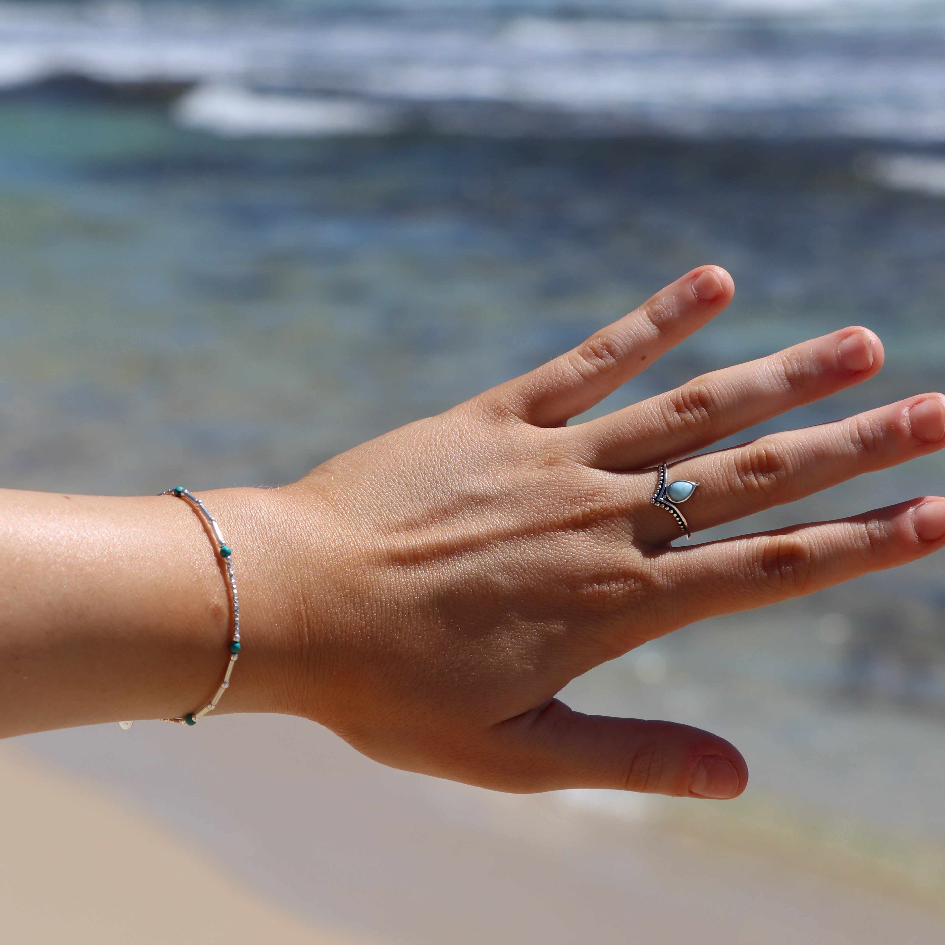 MiKi Jewellery Orlando Larimar Ring in Single