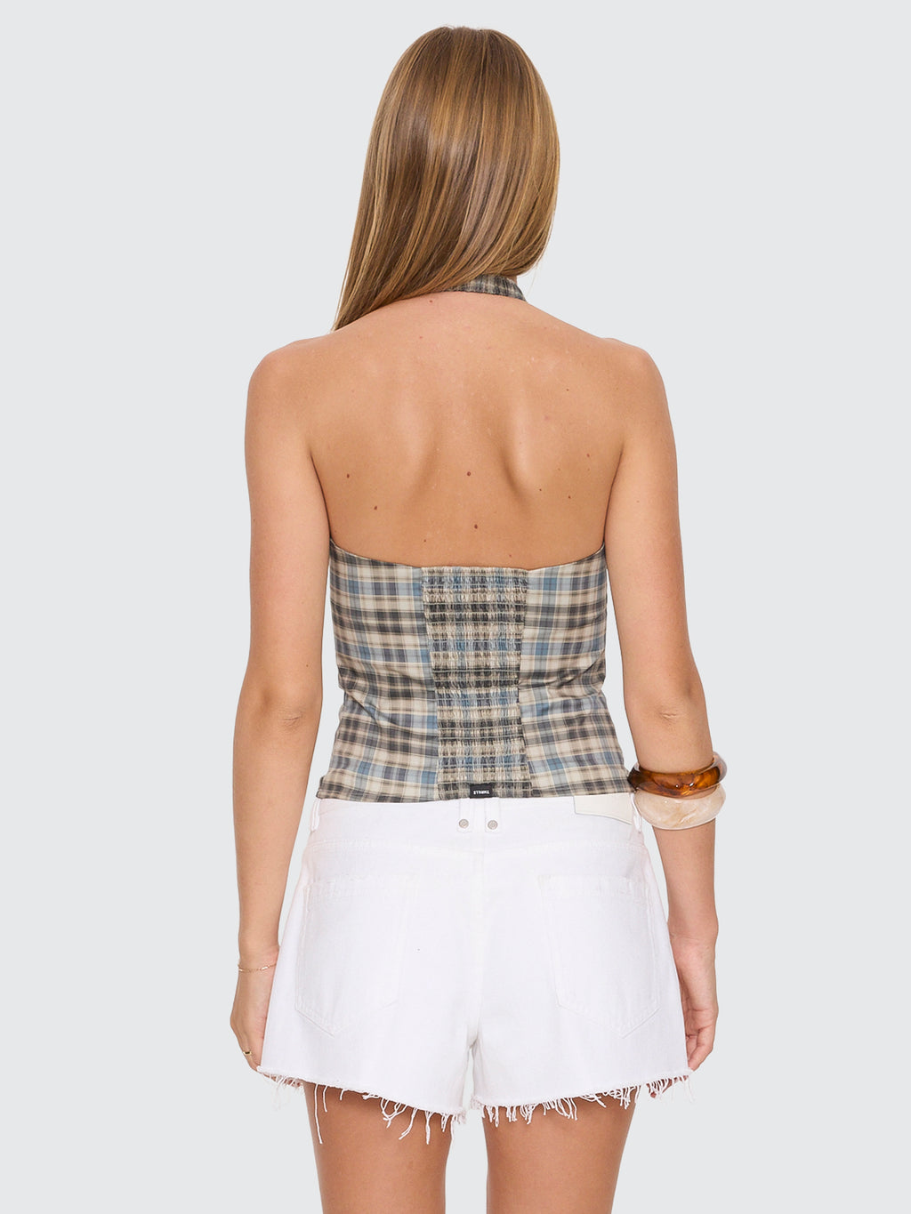 Thrills Co Desert Reverb Vida Halter Top - Dusty Blue in Dusty Blue