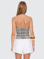 Thrills Co Desert Reverb Vida Halter Top - Dusty Blue in Dusty Blue