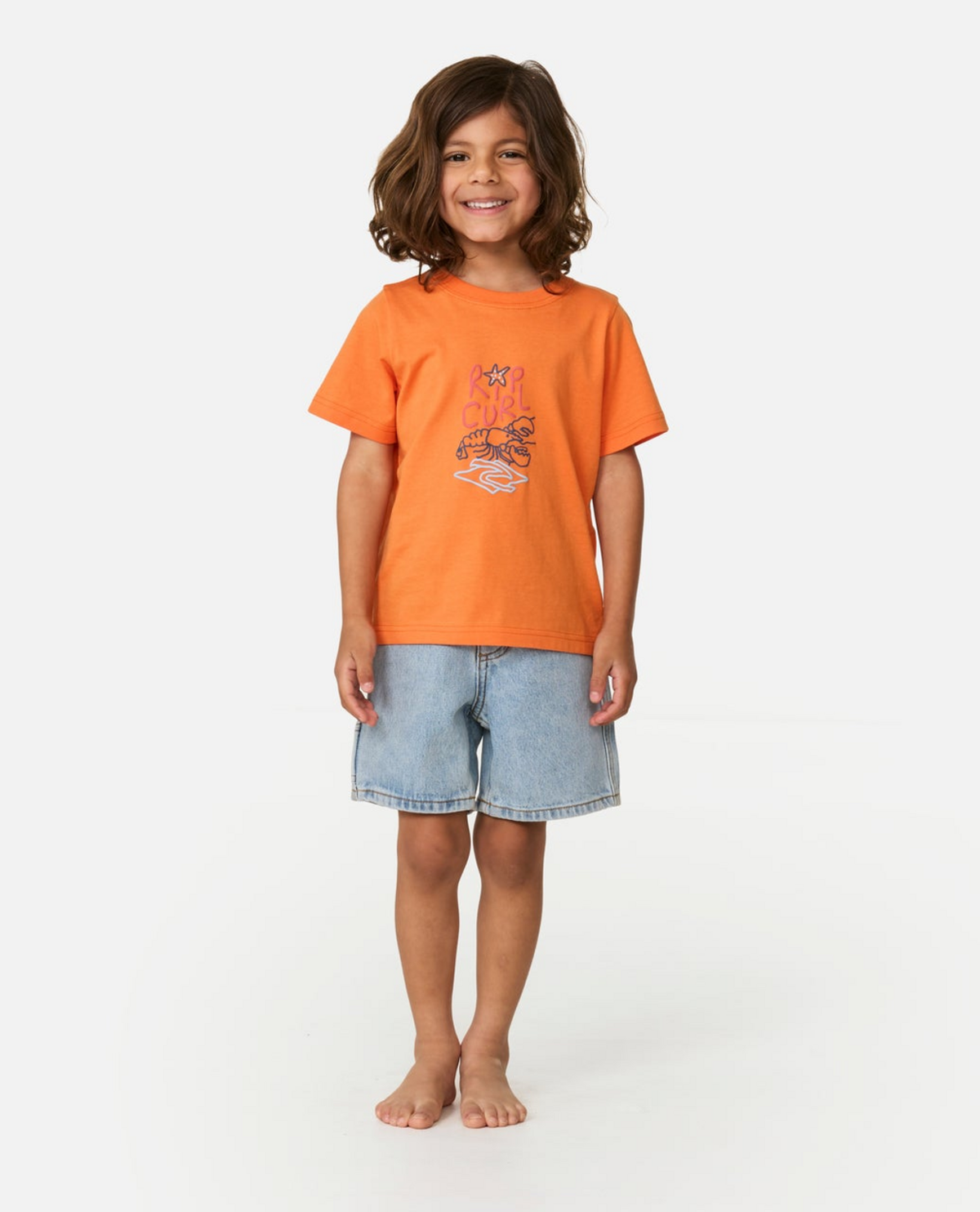 Rip Curl Ocean Party Logo Tee - Kids in Dusty Orange