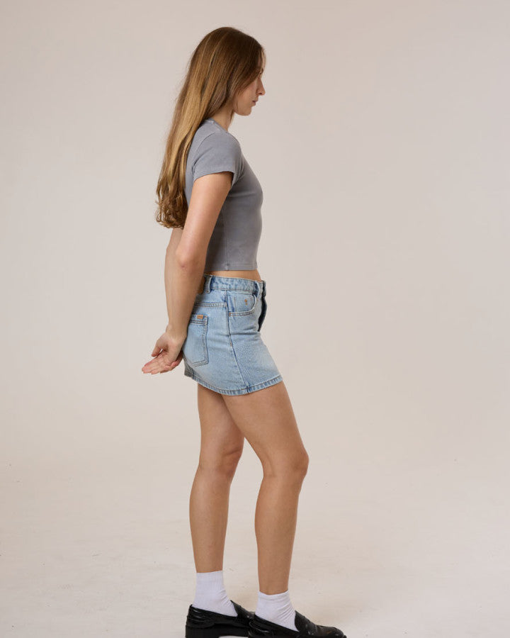 Thrills Die Fighting Mini Tee - Washed Grey in Washed Grey