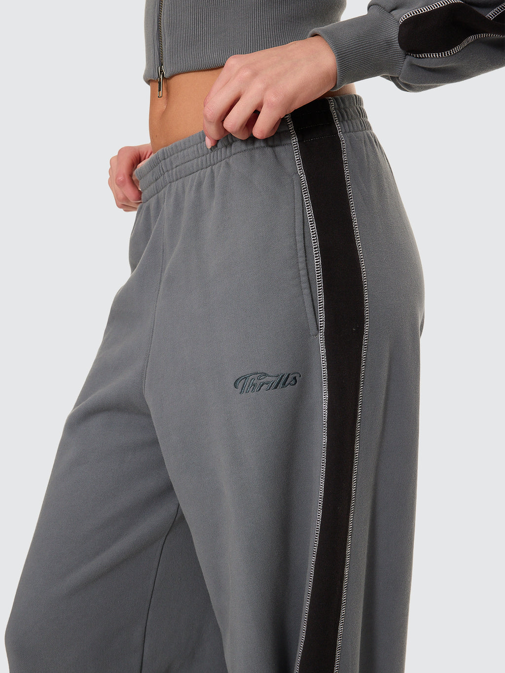 Thrills Co Division 011 Panelled Track Pant - Petrol in Petrol