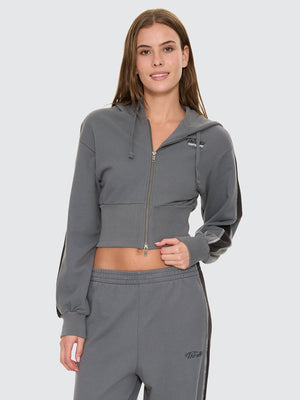 Thrills Co Division 011 Zip Hood Fleece - Petrol in Petrol