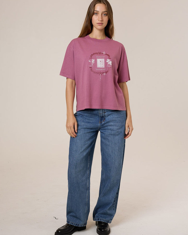 Thrills Dopamine Square Tee - Delta Berry in Delta Berry