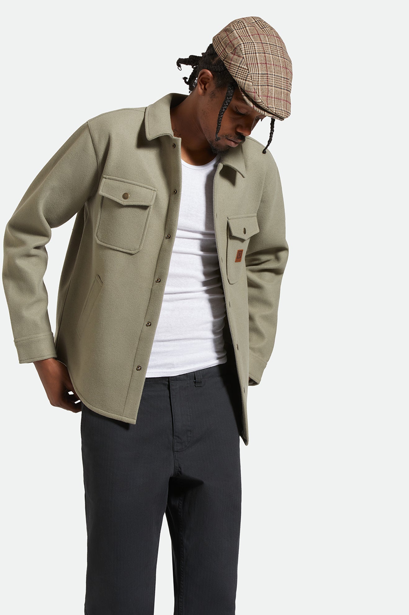 Brixton Durham Felted Stretch Jkt in VETIVER