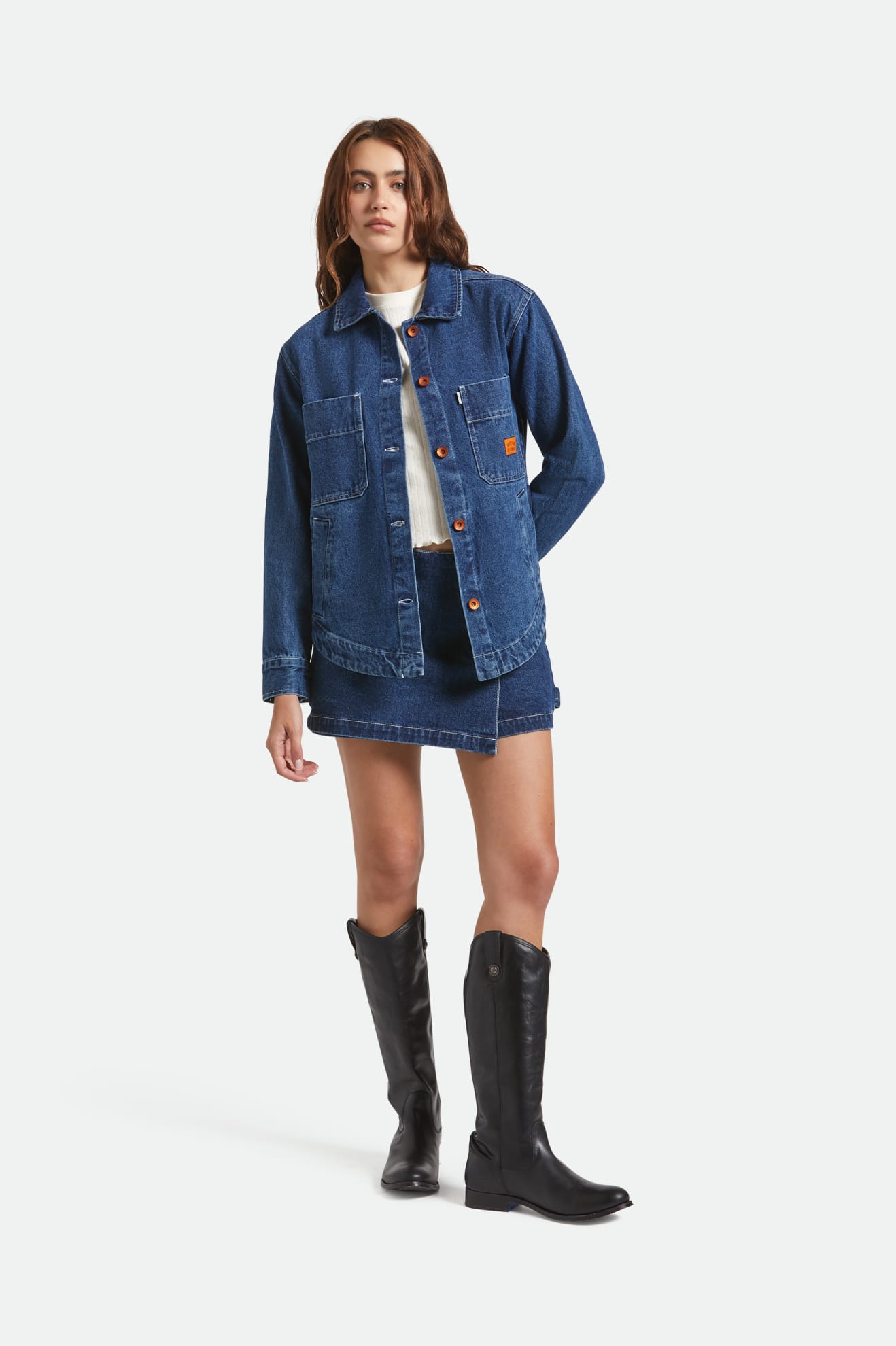 Brixton Durham Shirt Jacket in RINSE DENIM