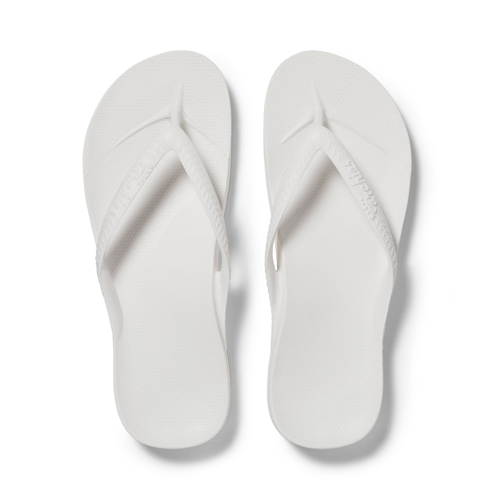 Archies Footwear Arch Support Thongs - Classic - White in Single