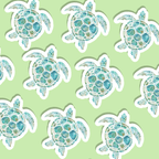 Trevena & Co Sea Turtle Watercolour Vinyl Sticker in Single