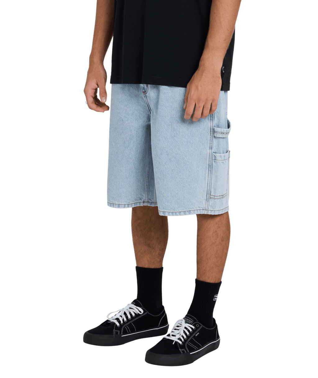 Billabong Mens Bad Dog Workwear Denim Shorts in Washed Indigo