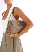 Billini VELA SHOULDER BAG in FOSSIL SUEDE-SILVER