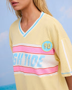 Roxy Womens High Tide Oversized T-Shirt in Lemon Drop
