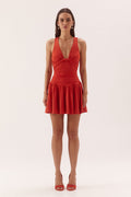 Sovere TULLI MINI DRESS - VERMILION in Vermilion