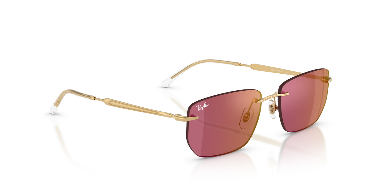 Ray-Ban® ARISTA DARK VIOLET MIRROR RED in Arista Gold