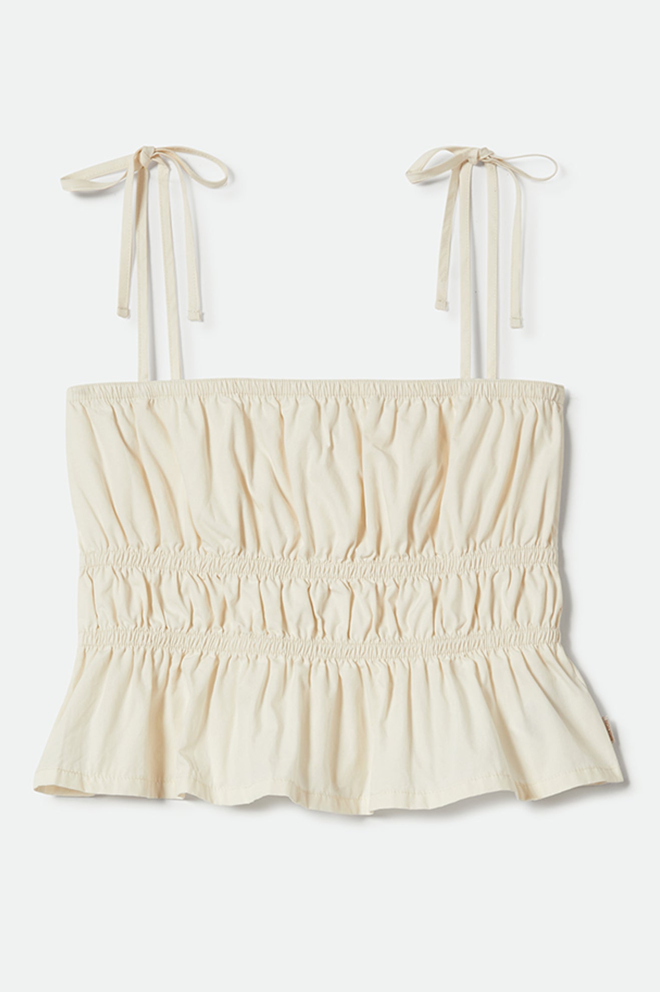 Brixton Eden Smocked Top in OFF WHITE