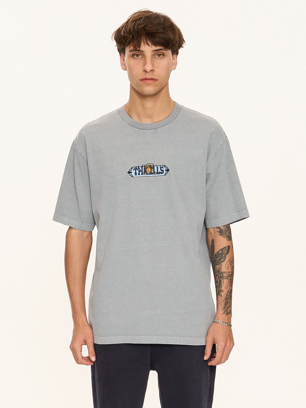Thrills Co Eyes In The Grass Oversize Fit Tee - Blue Graphite in Blue Graphite