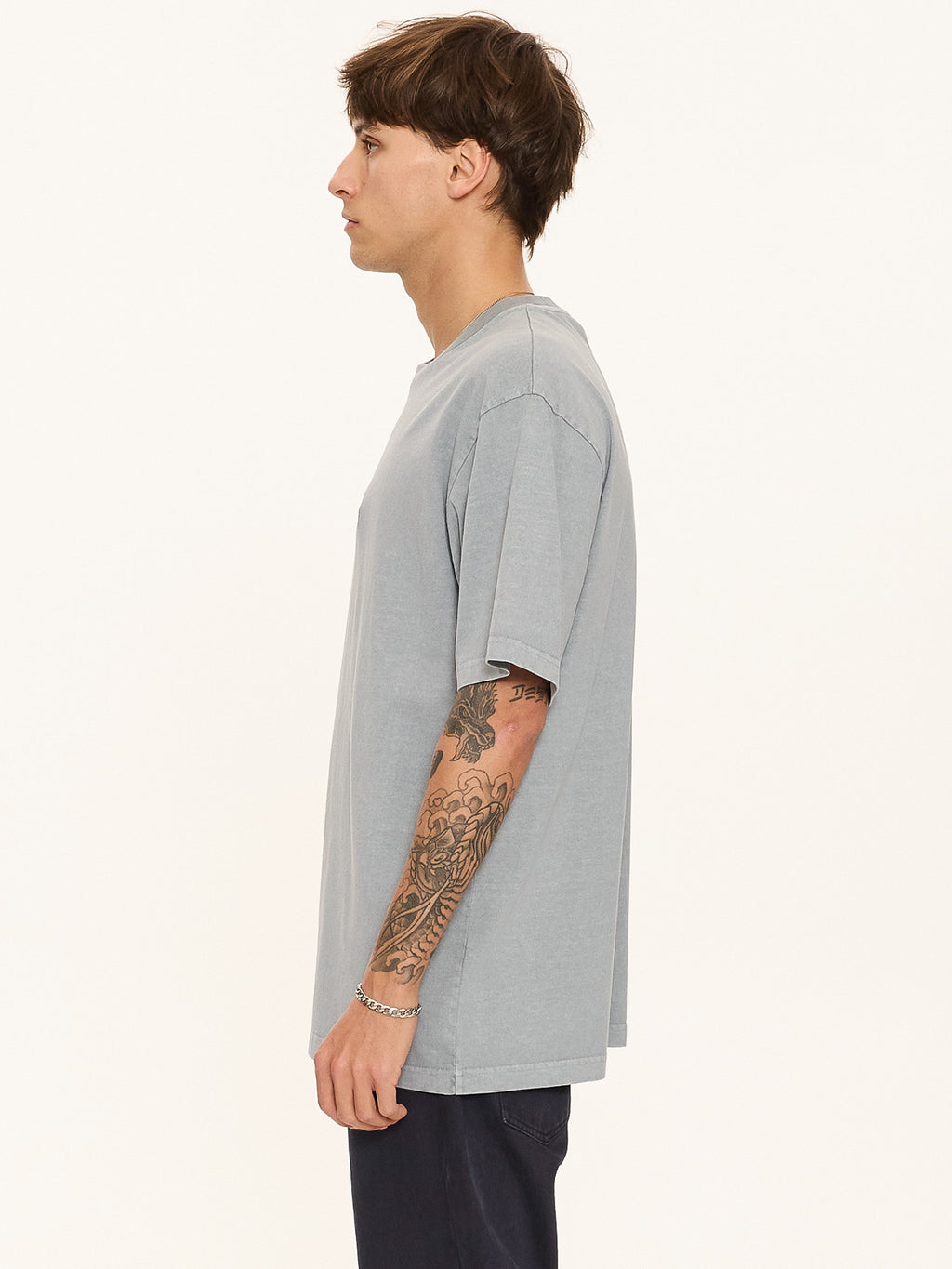 Thrills Co Eyes In The Grass Oversize Fit Tee - Blue Graphite in Blue Graphite