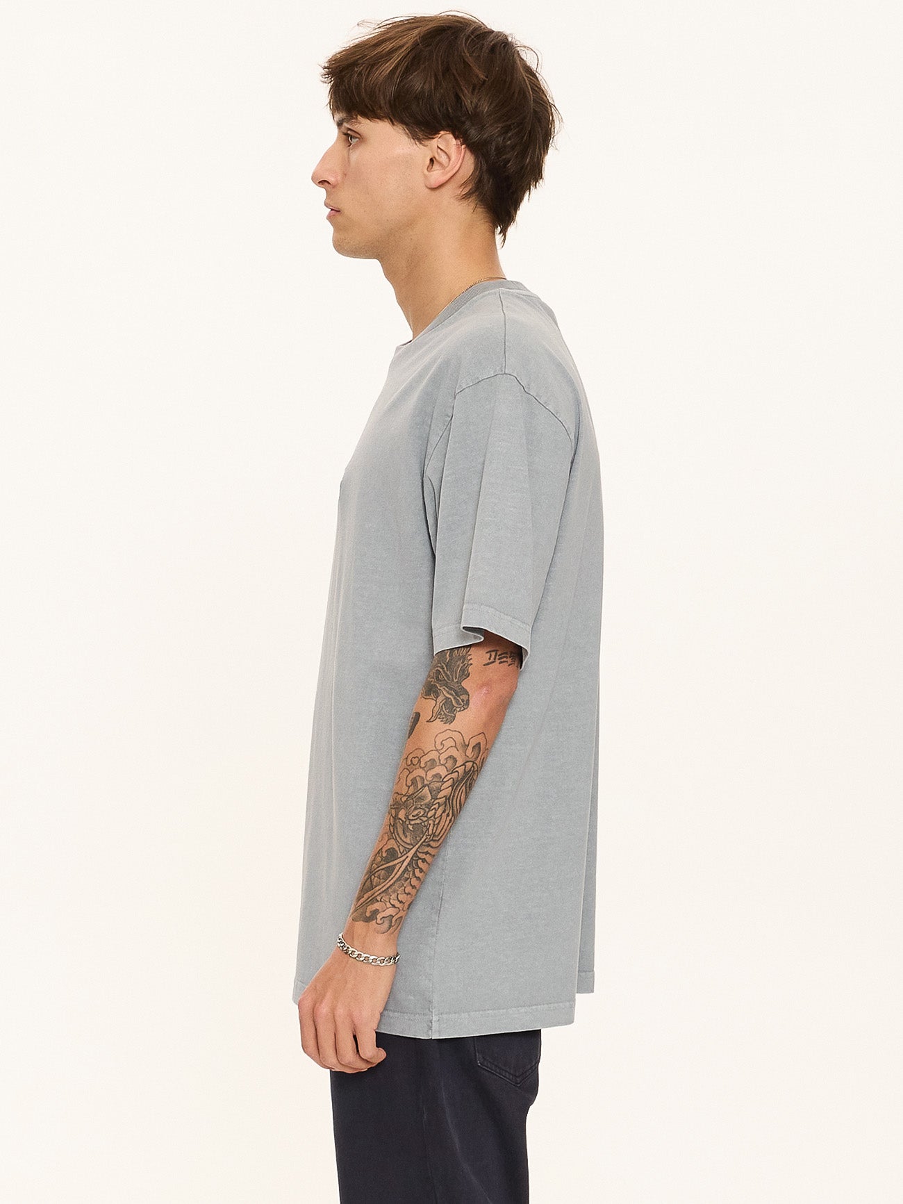 Thrills Co Eyes In The Grass Oversize Fit Tee - Blue Graphite in Blue Graphite
