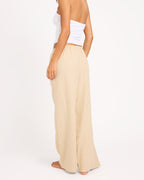 Roxy Womens Lolani Elastic Waist Pants in Pebble