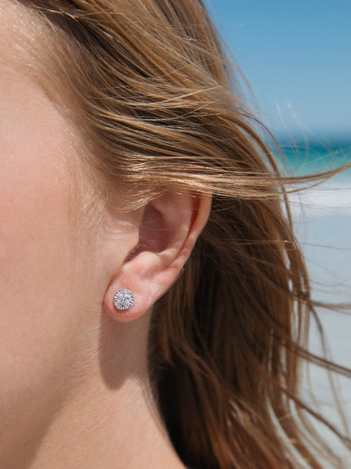 Malakai The Label Sand Dollar Studs in Sterling Silver in Default Title