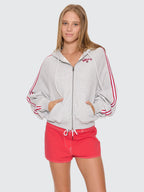 Thrills Co Tournament Of Roses Zip Hood Fleece - Snow Marle in Snow Marle