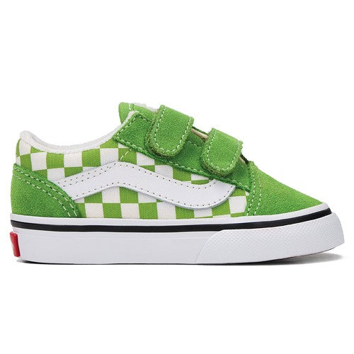 Vans Old Skool V in COLOR THEORY CHECKERBOARD Lime Burst