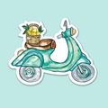 Trevena & Co Vespa Motor Bike Watercolour Vinyl Sticker in Single