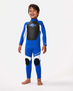 Rip Curl Groms Omega 3/2mm Full Length Back Zip Wetsuit Steamer in Blue