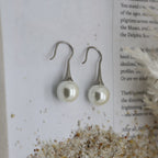 MiKi Jewellery Round Pearl Drop Silver in Default Title